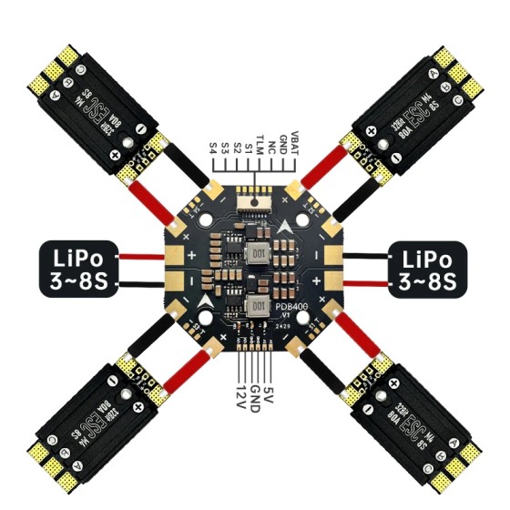 Original RuiQi Aocoda 80A 128K AM32 3-8S Single ESC Flight Control MPU6500 Remote Control Model Spare Made of Plastic